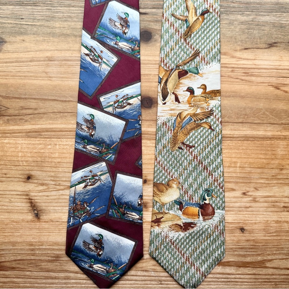Silk 2 Piece Duck Hunting Neckties Ties - Picture 8 of 9